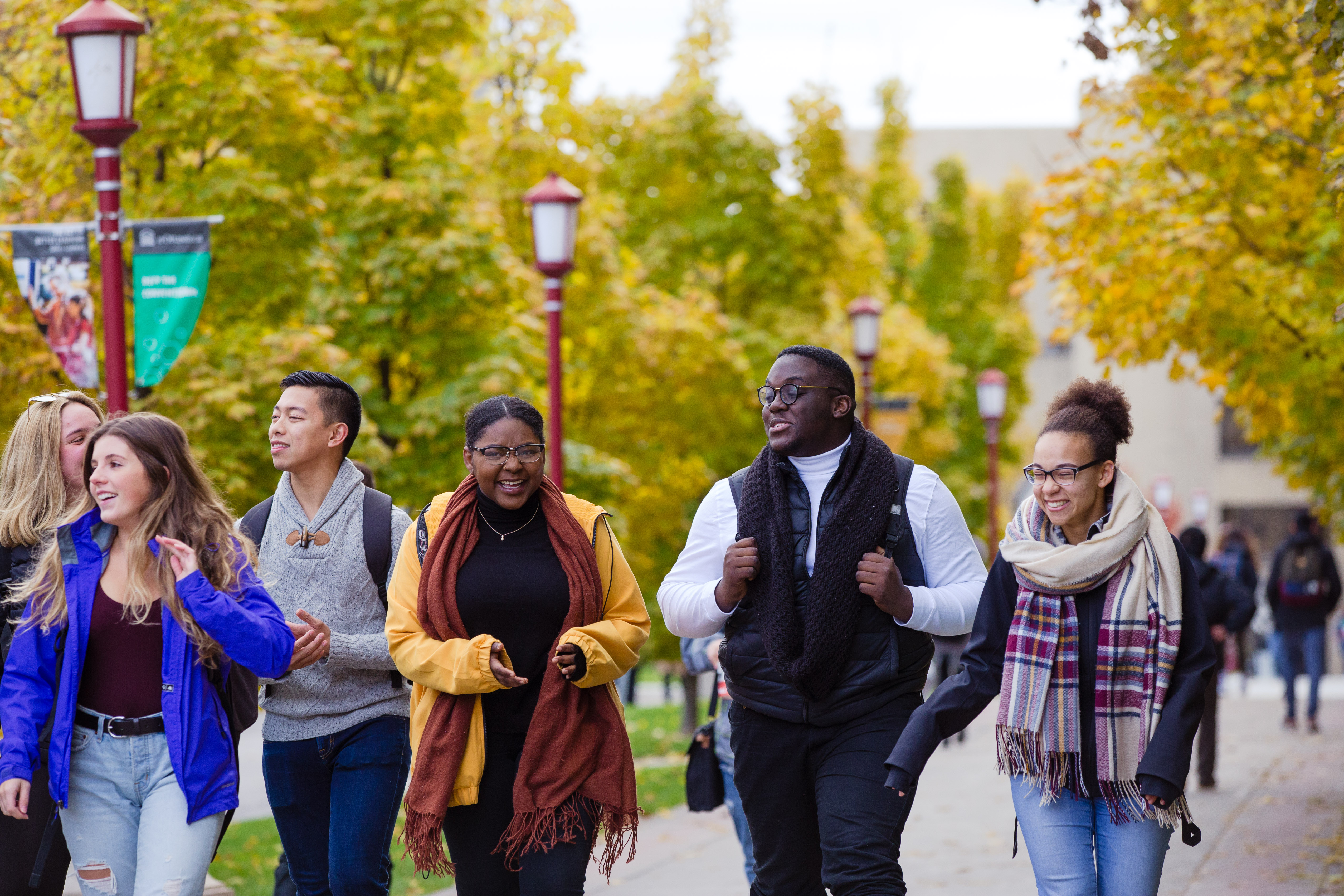 students on campus