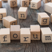 letters making the word Forum