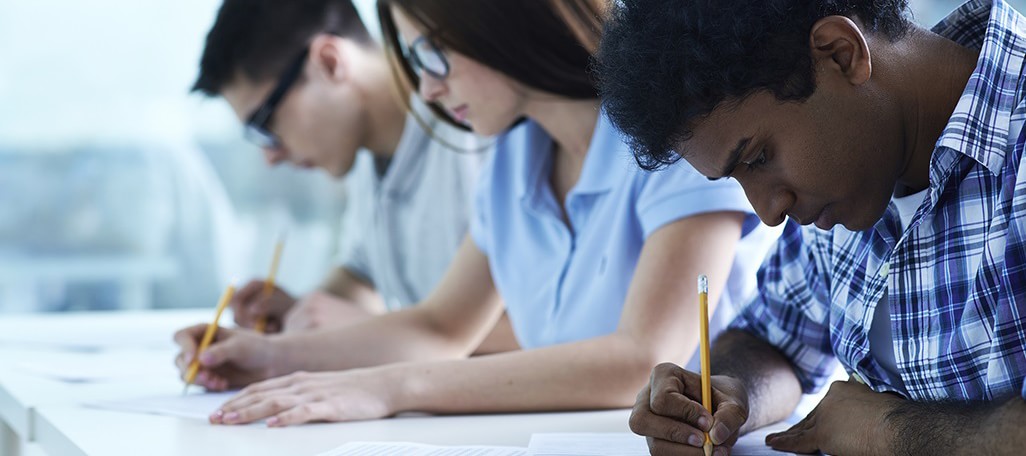 Students writing an exam