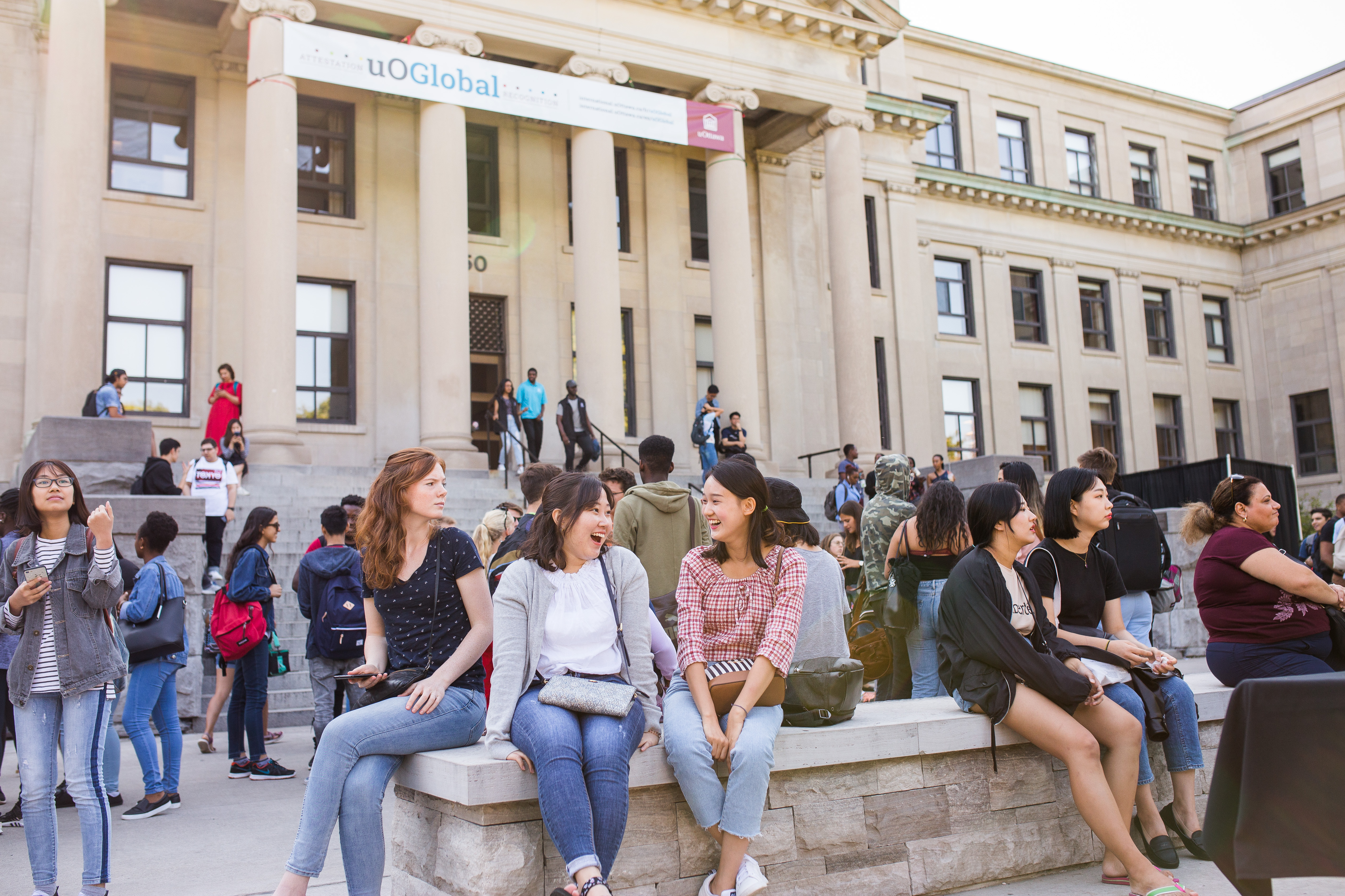 Students at the international BBQ