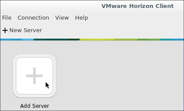 Screenshot of VMware Horizon, New server