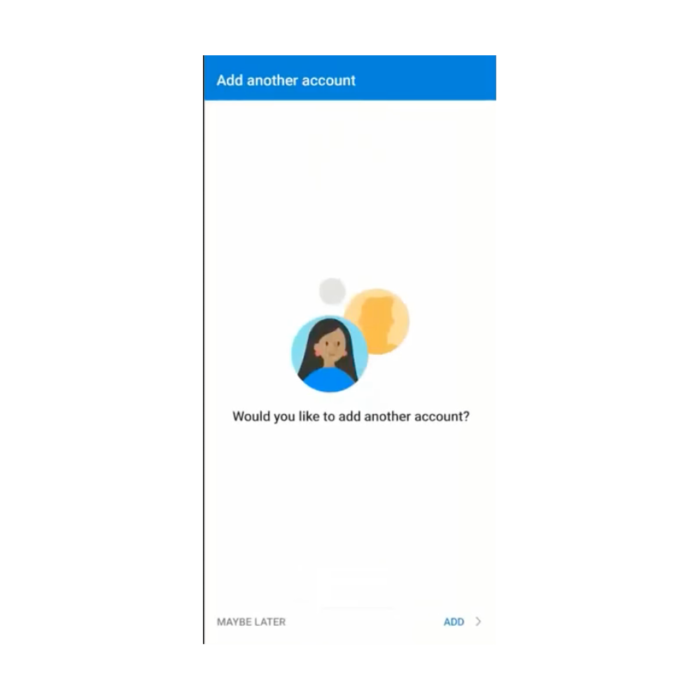  Add another account screen 