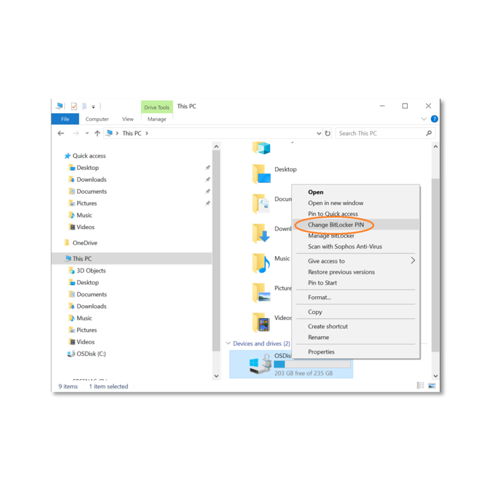 Change BitLocker PIN icon