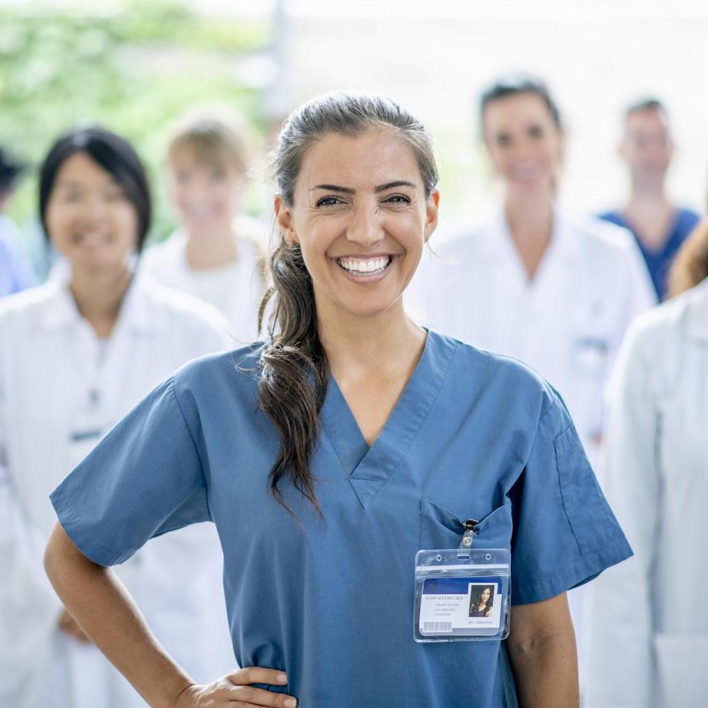 Health staff wearing labcoats