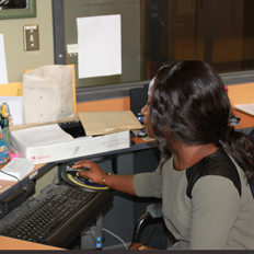 A person working at a computer
