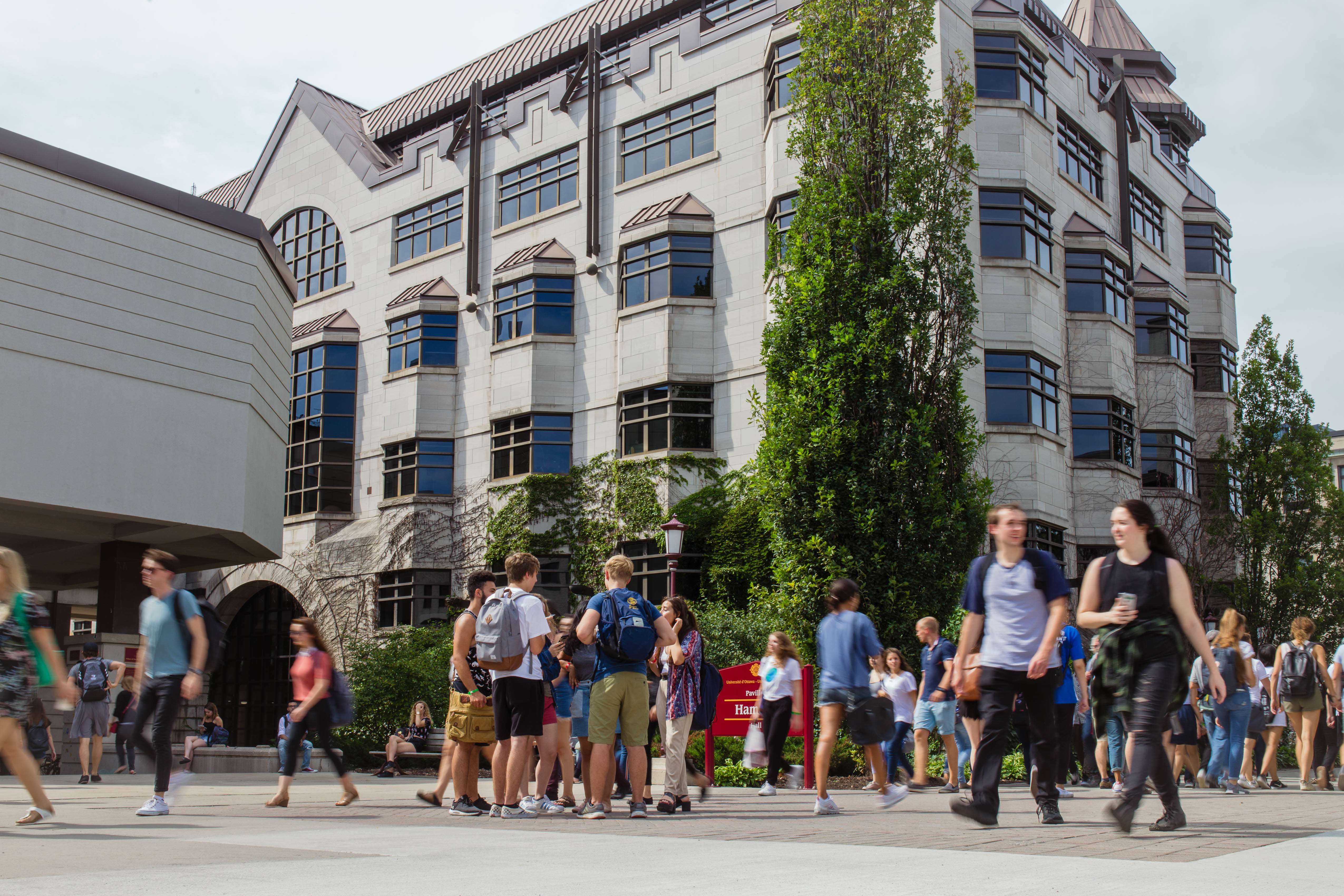 People walking on campus