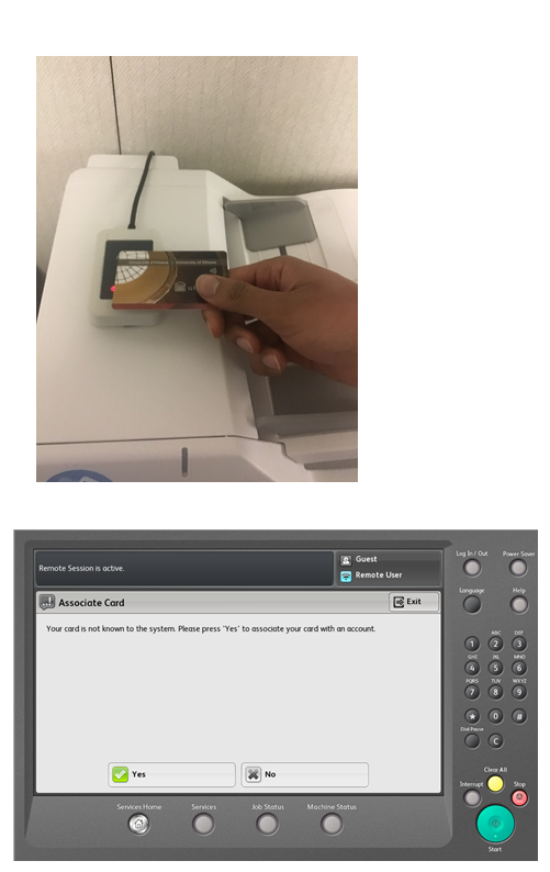 IT – printer instruction step1 - Tap discover Uottawa card to printer screen 