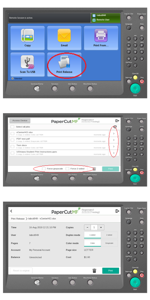 Illustration of releasing print jobs process