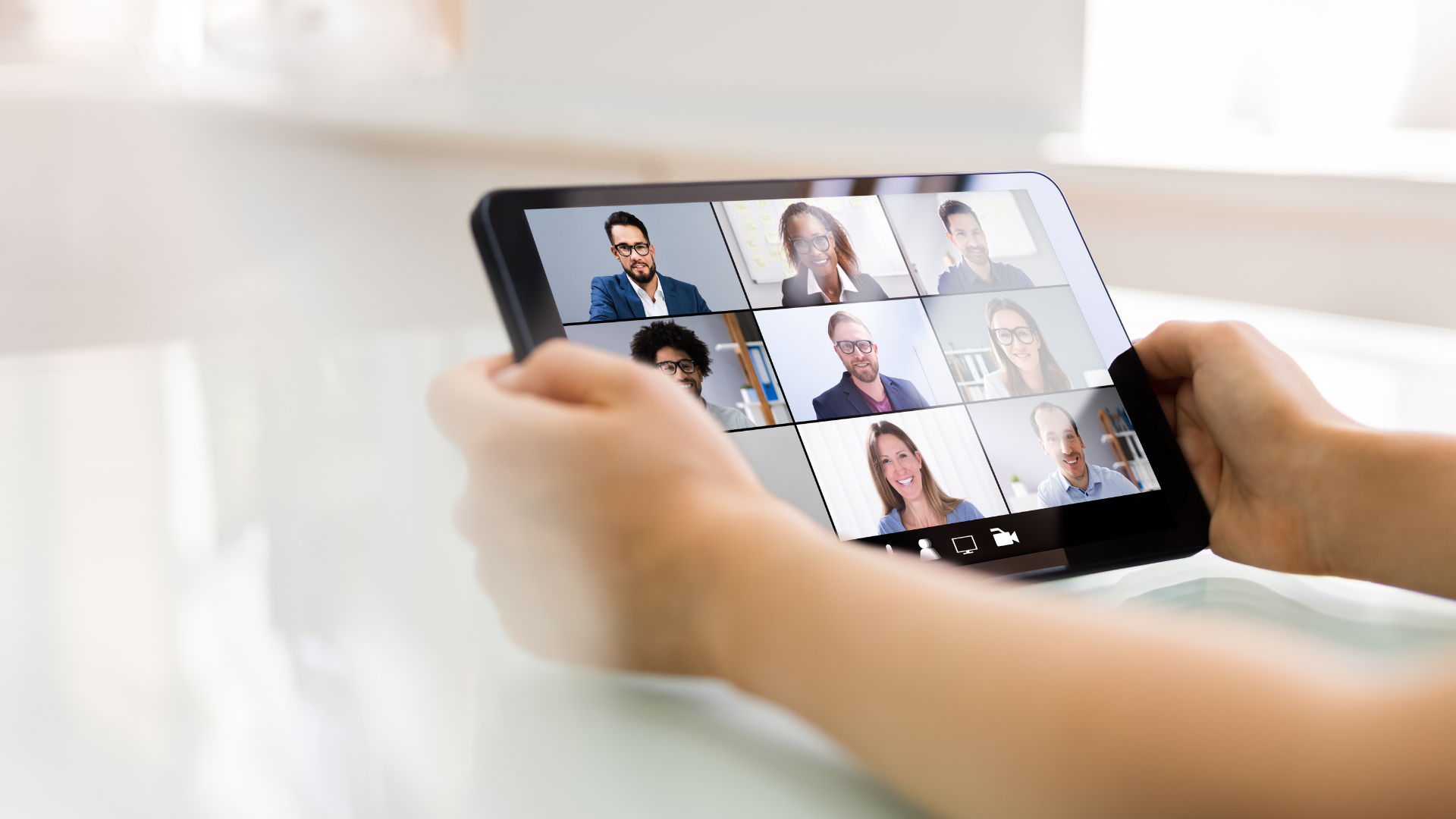 Person holding tablet