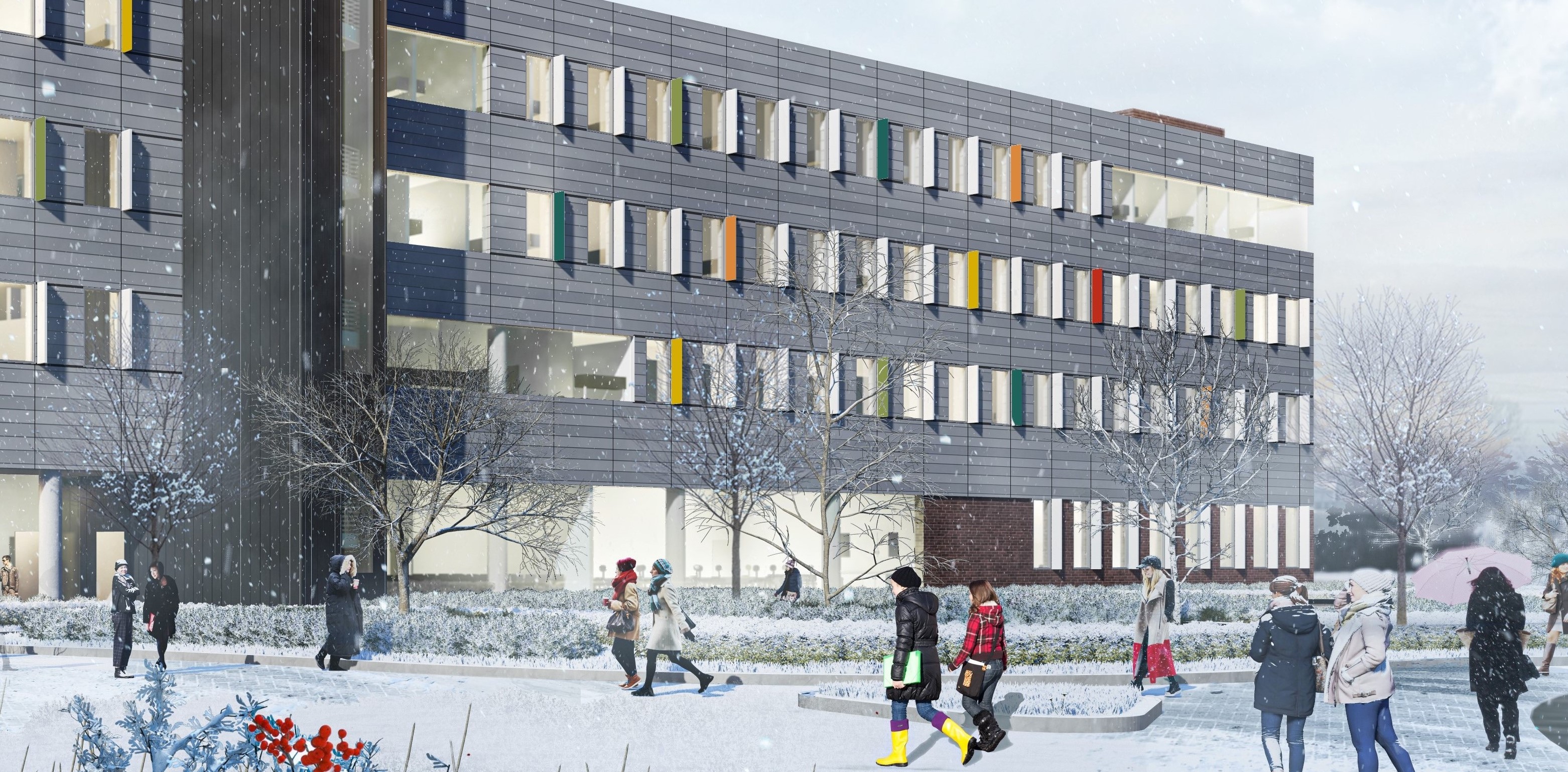 A picture of an outside of uottawa in winter