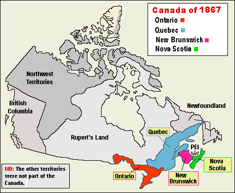 map of Canada in 1867