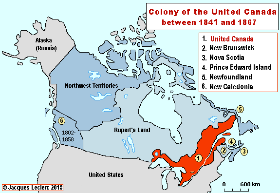 Colony of the United Canada between 1841 and 1867