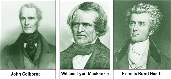 John Colborne William Lyon Mackenzie Francis Bond Head