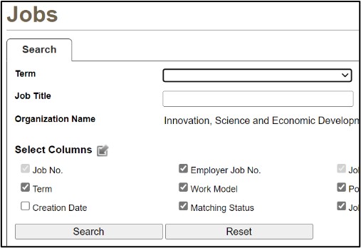 COOP Navigator in the Jobs section