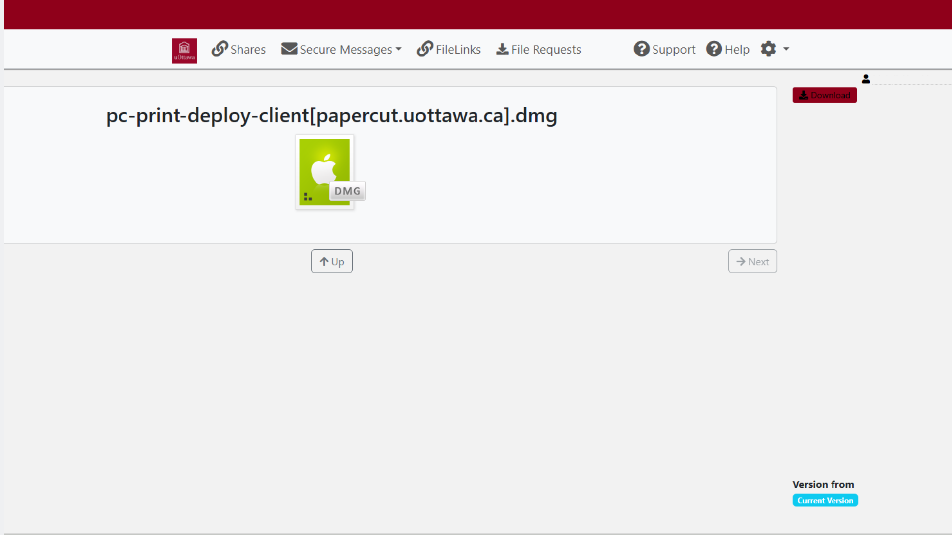 Liquid file uoprint client downlload window screenshot