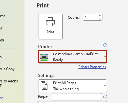 Printer screenshot in app