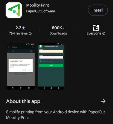 Google store mobility page screenshot