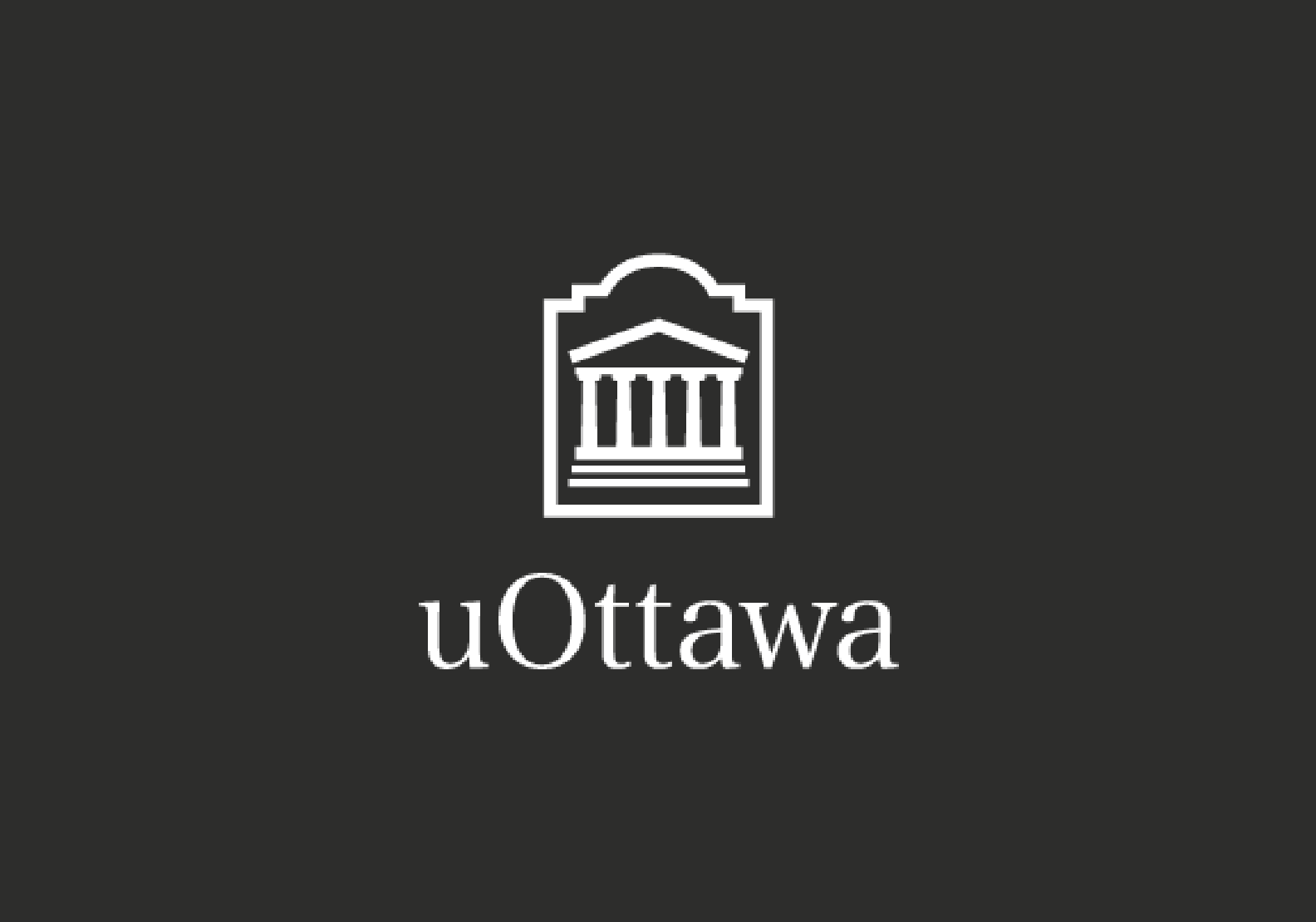 Vertical logo in white on charcoal background
