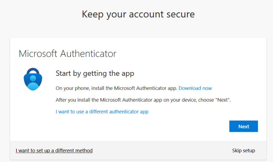 Keep your account secure screenshot