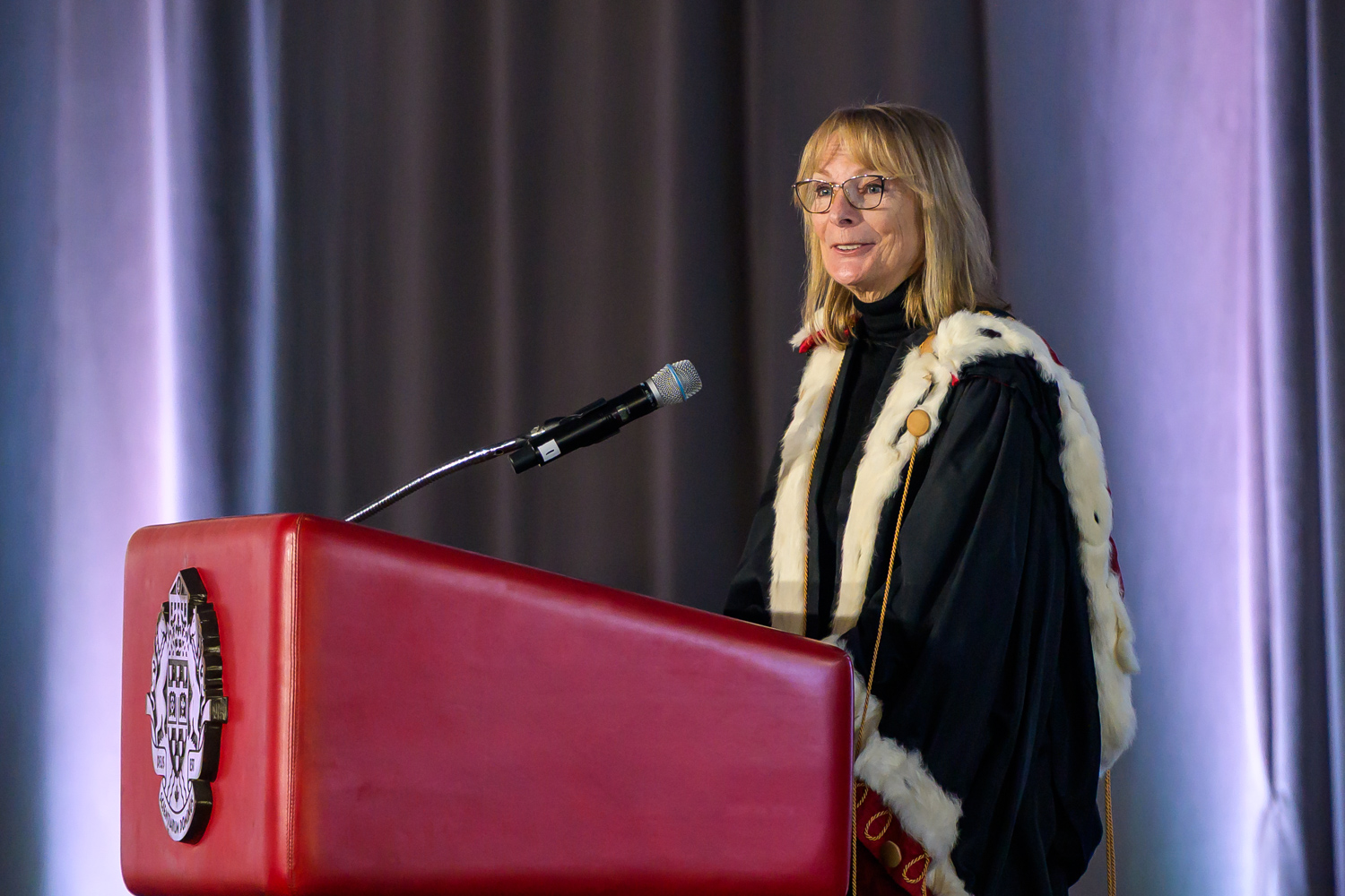 Jennifer Adams presenting at the installation ceremony