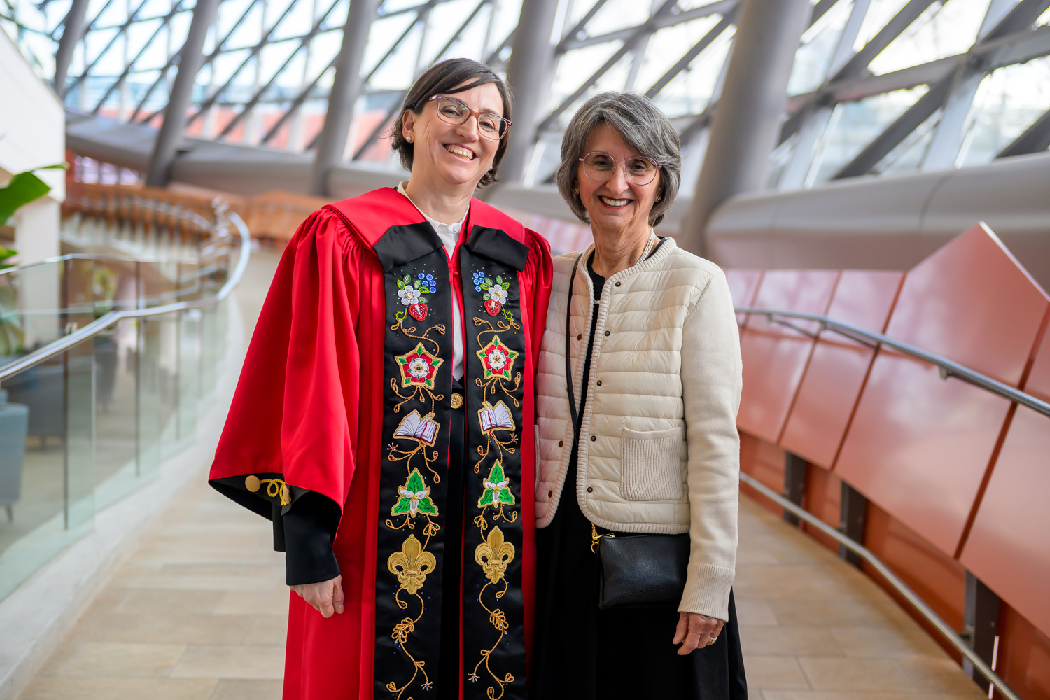 Marie-Eve Sylvestre with her mother at the Installation Ceremony