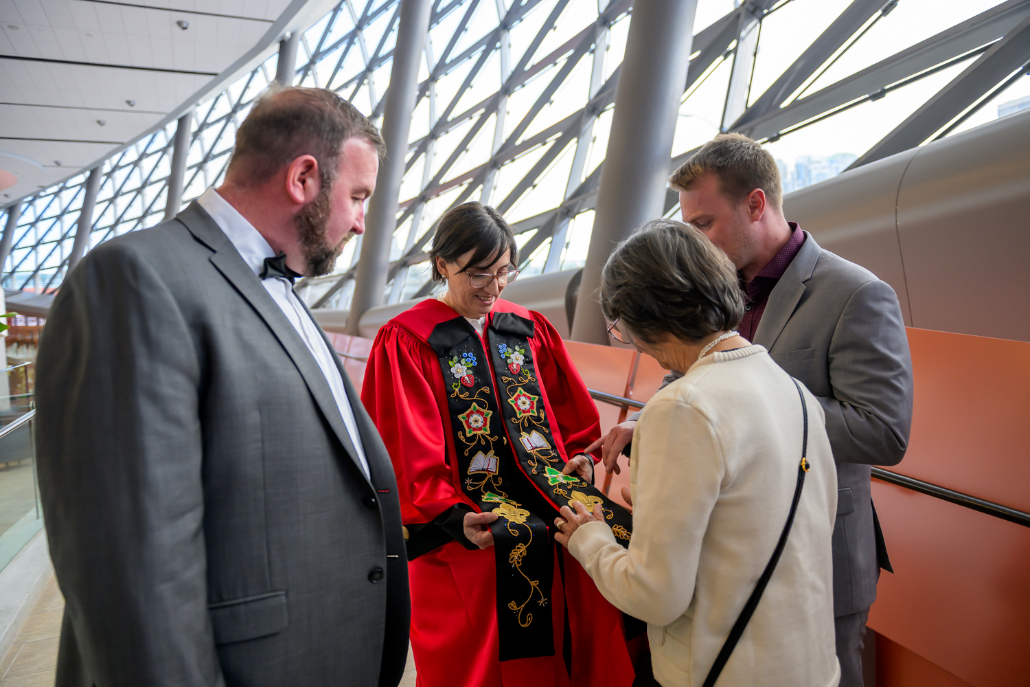 Marie-Eve Sylvestre with members of her family at the Installation Ceremony