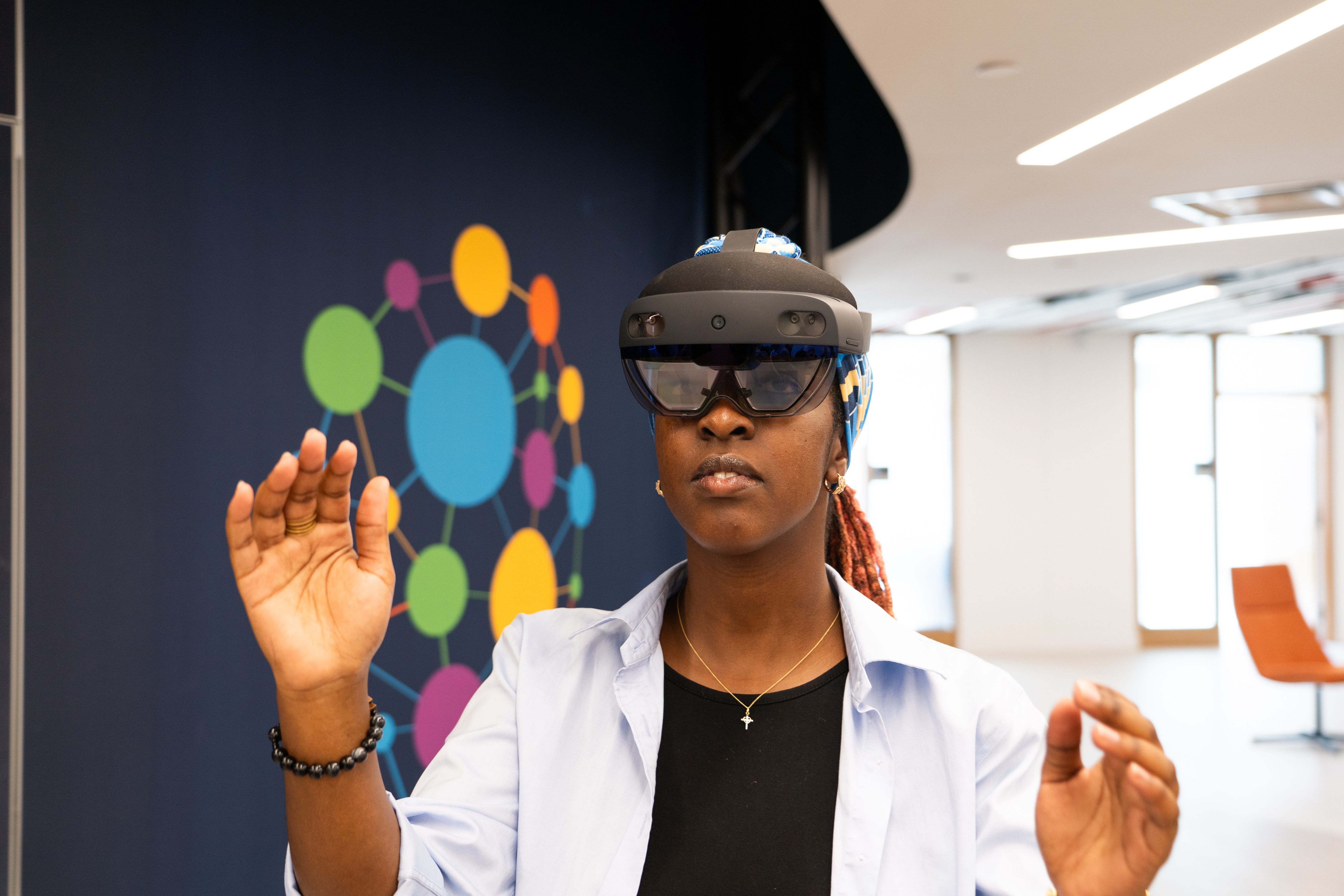 Person with a virtual reality headset