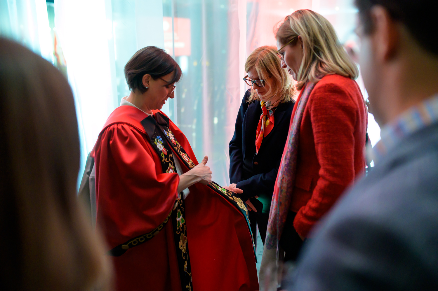 Marie-Eve Sylvestre showing the symbol on the stole