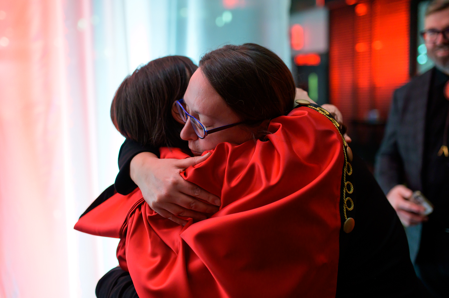 Marie-Eve Sylvestre hugging a person