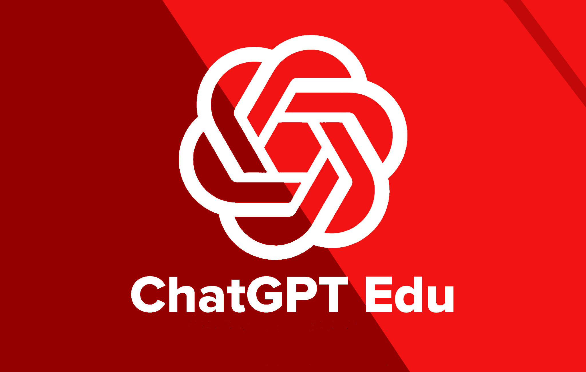 ChatGPT Edu logo on a red background