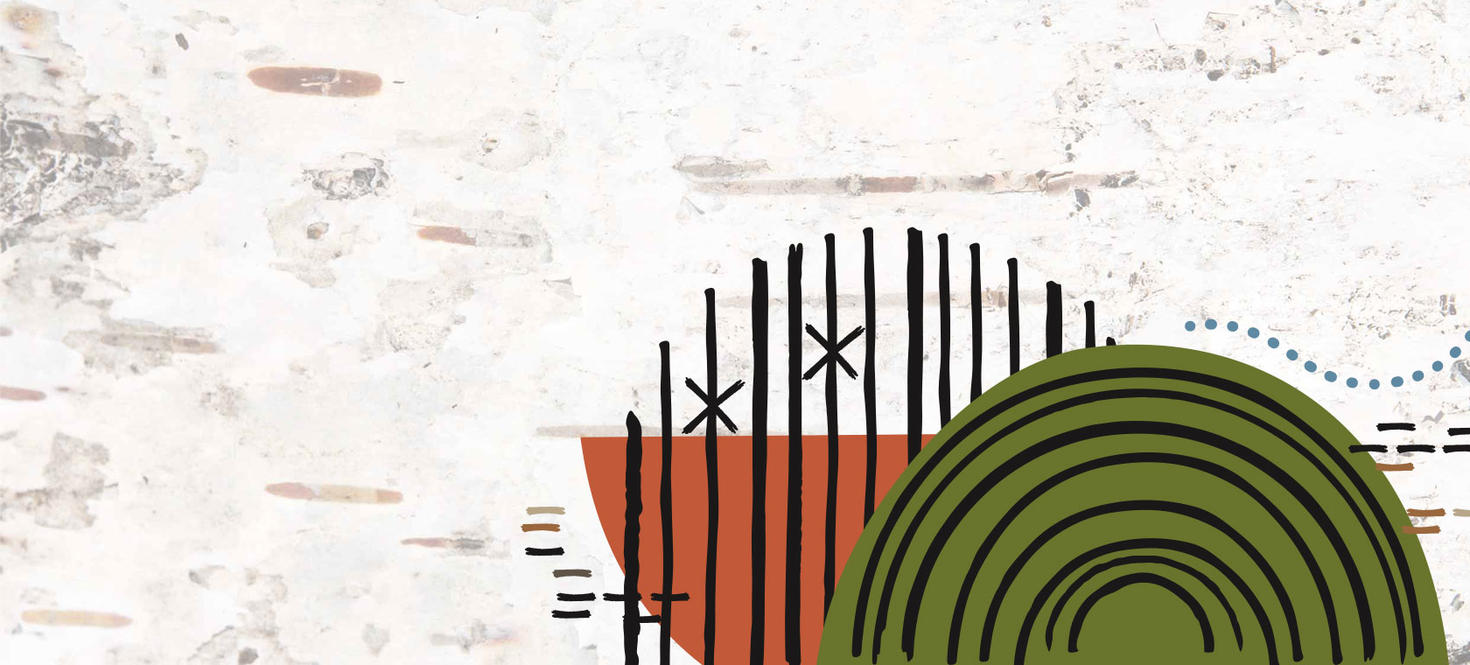 Birch bark texture with shape design.