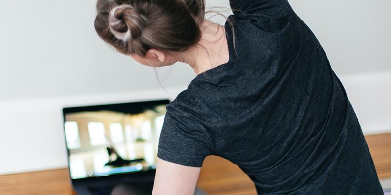 A person doing some stretches.
