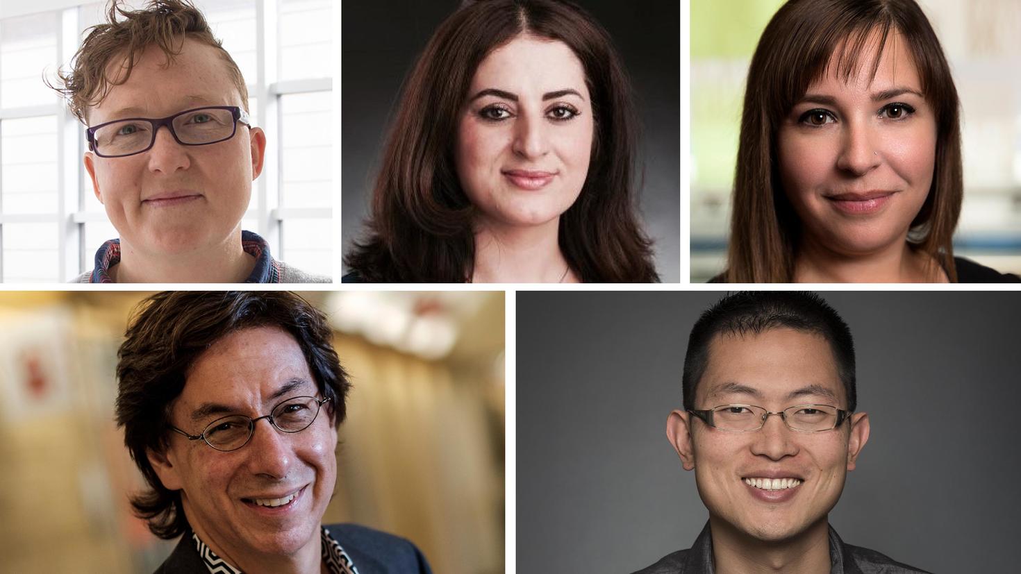 First row, from left to right: Jackie Dawson, Arezu Jahani-Asl, Deborah Siegal. Second row, from left to right: Albert Stolow and Simon Chen