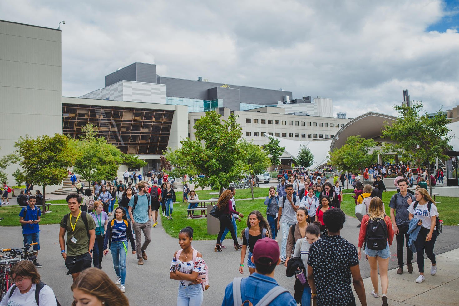Campus with students