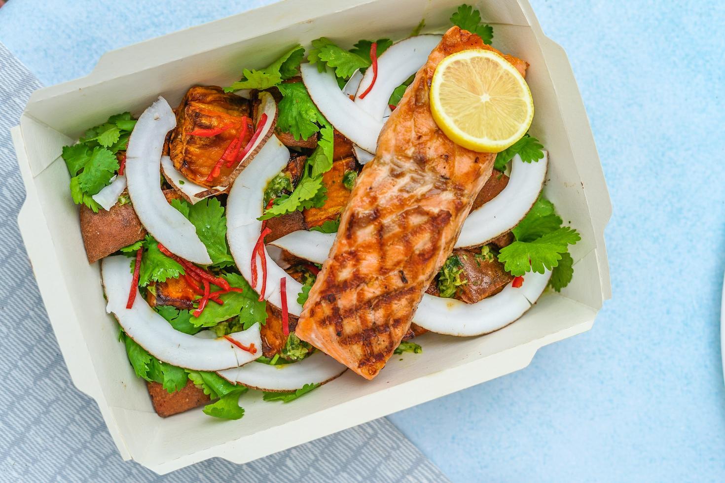 a tray of food