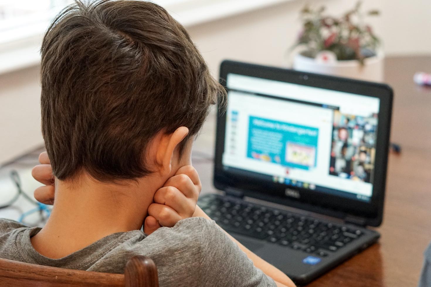 Children doing home schooling