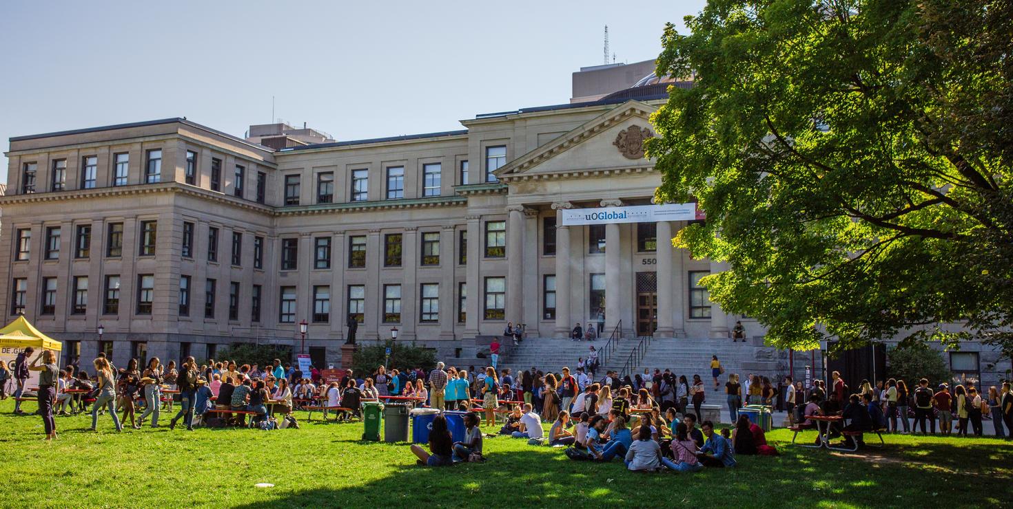 Students at the international picnic.