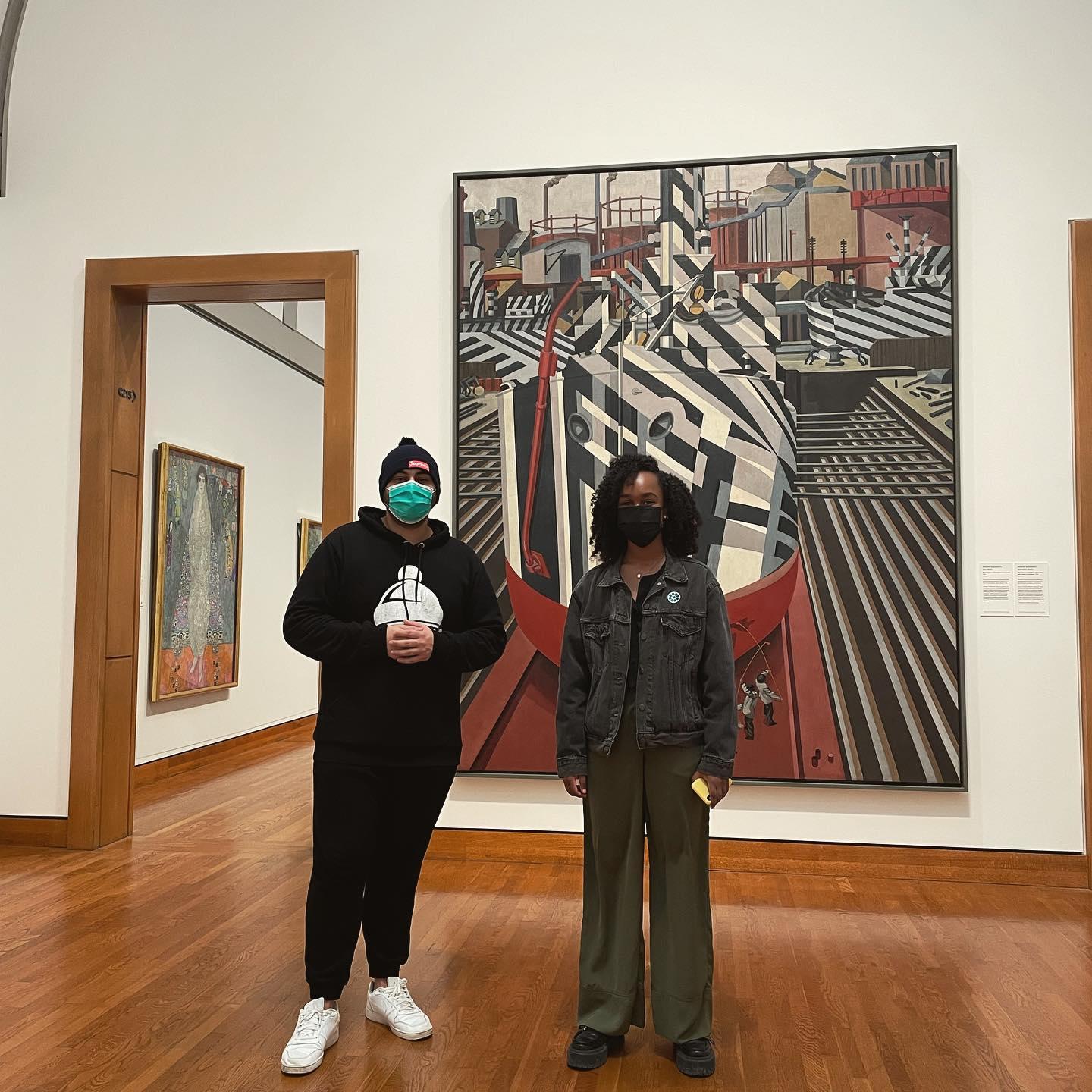 Students at art gallery