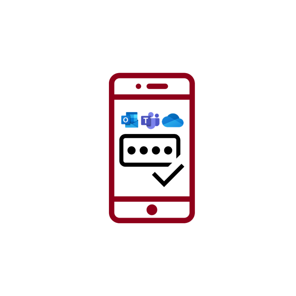 icône de téléphone avec logos Microsoft et icône de chat