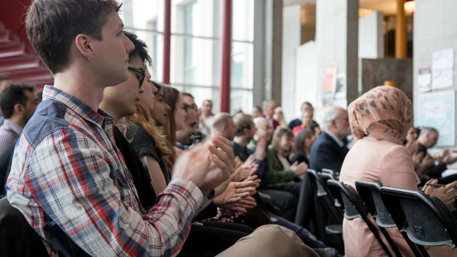 Students listen to a lecture