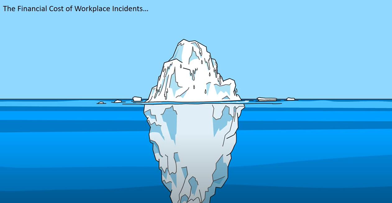 illustration of top and bottom of iceburg in water