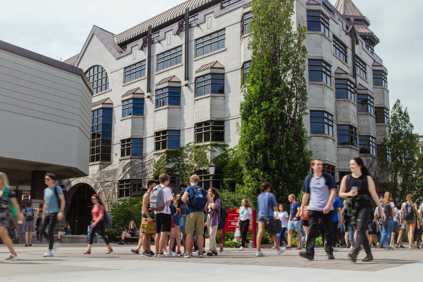 Students walking on campus