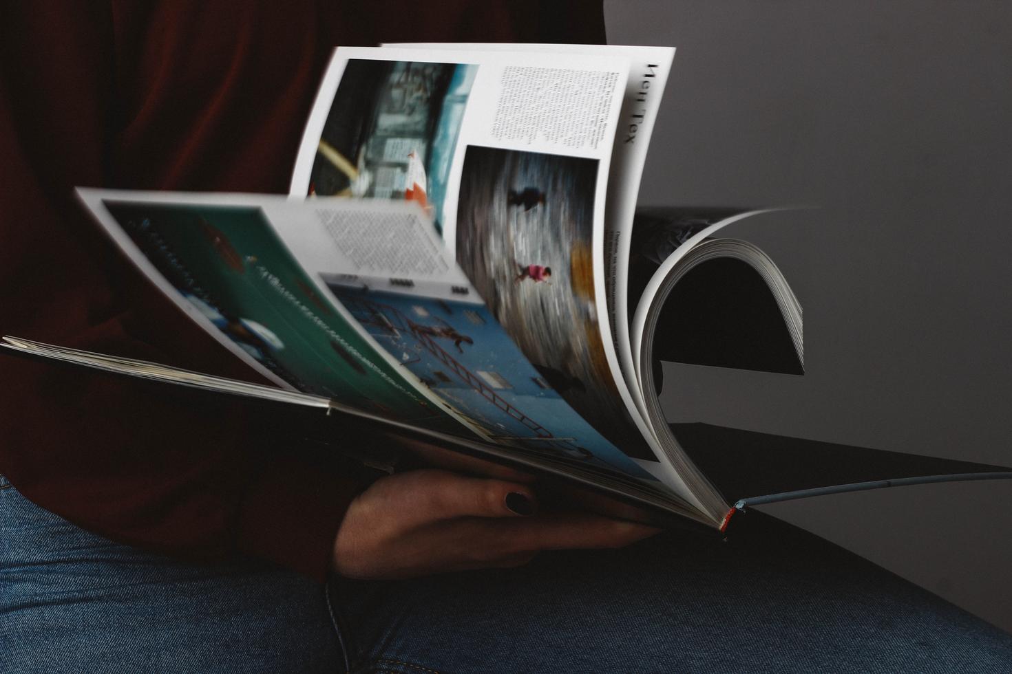 close up of open book