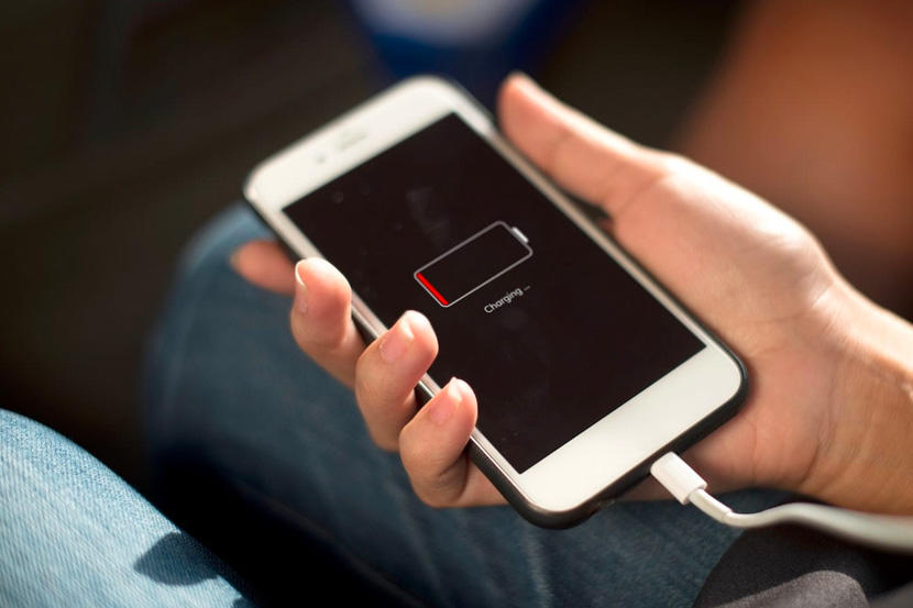 A charging cellphone.