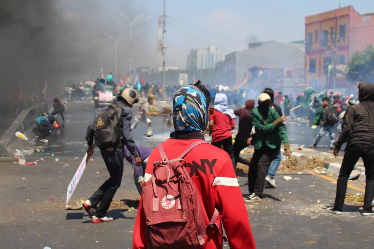 Street scene of a protest