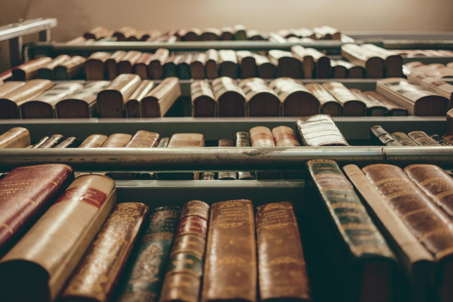 Books on shelves