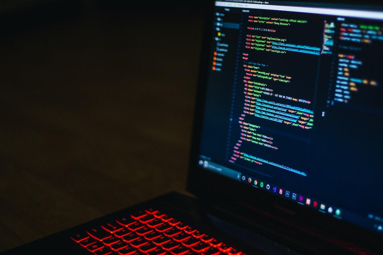 data on laptop screen