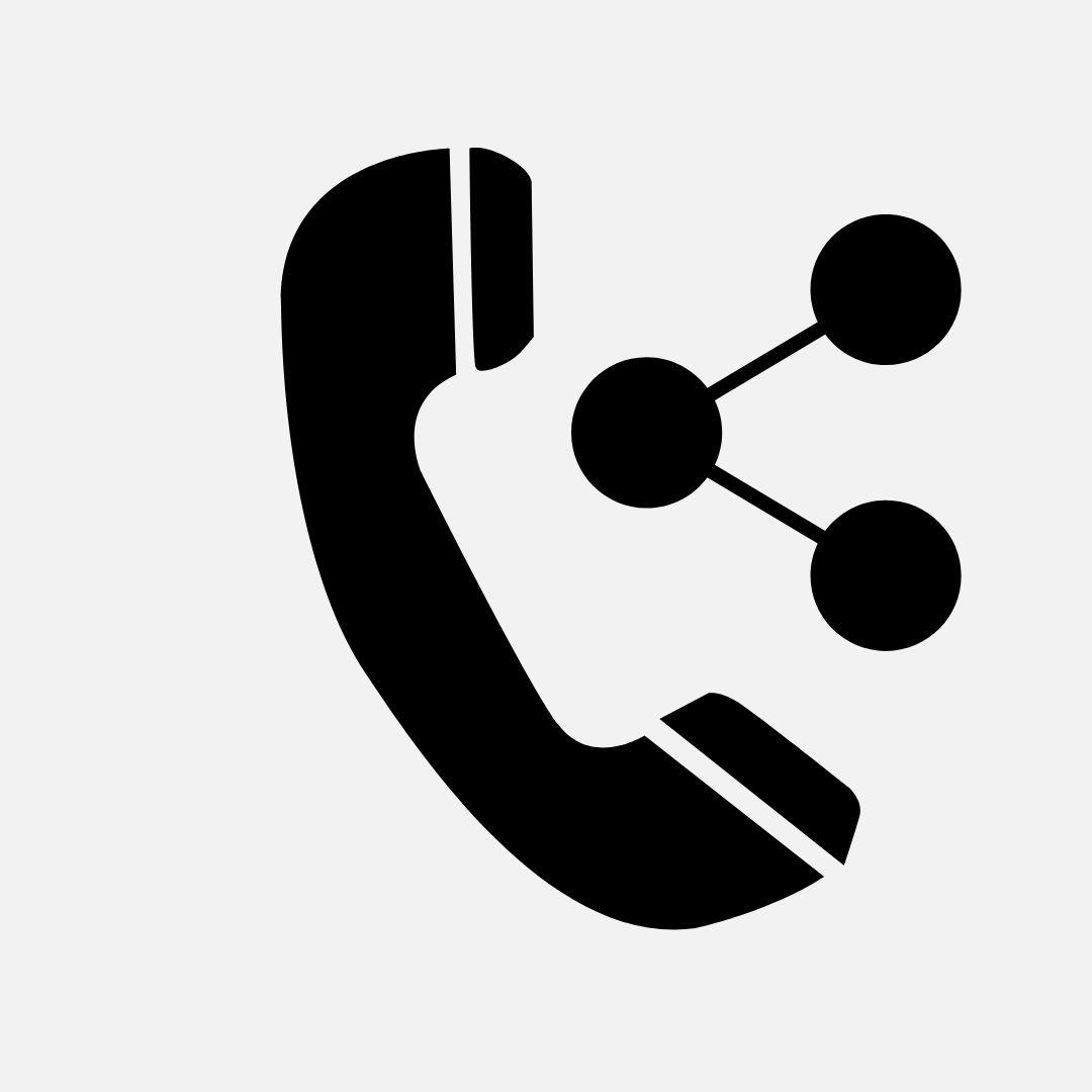 phone and share symbol icon 