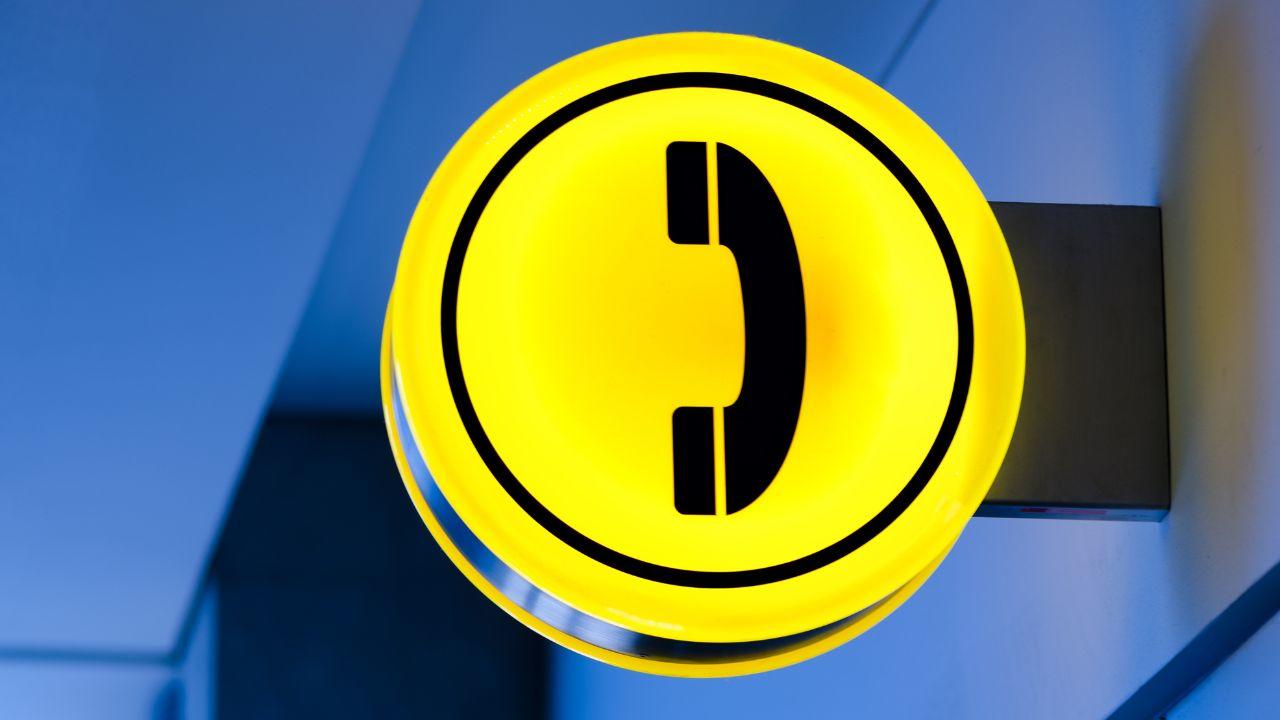 Phone symbol on a neon sign 