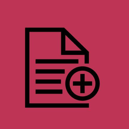 Add a new file icon on a red background
